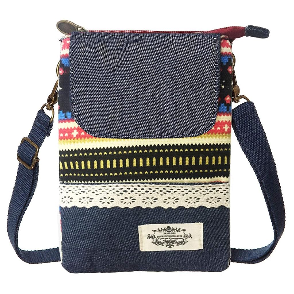 Casual Canvas Phone Sling Bag Boho Print Crossbody