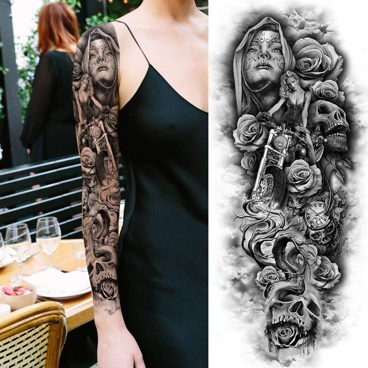 Forearm Tattoo for Men Women Large Temporary