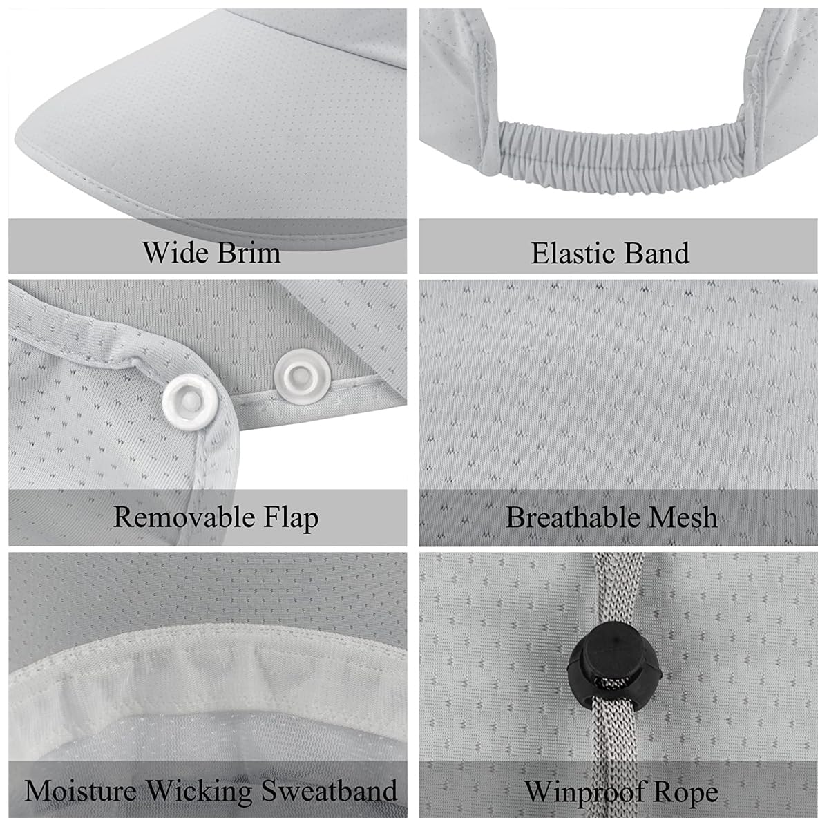 Wide Brim Hat with Detachable Face Cover UV Protection
