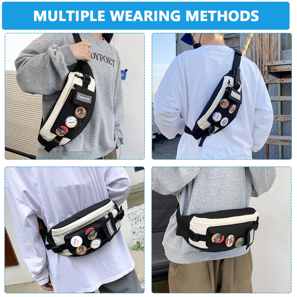 Waist Bag for Men Women Waterproof Sport Chest Bag