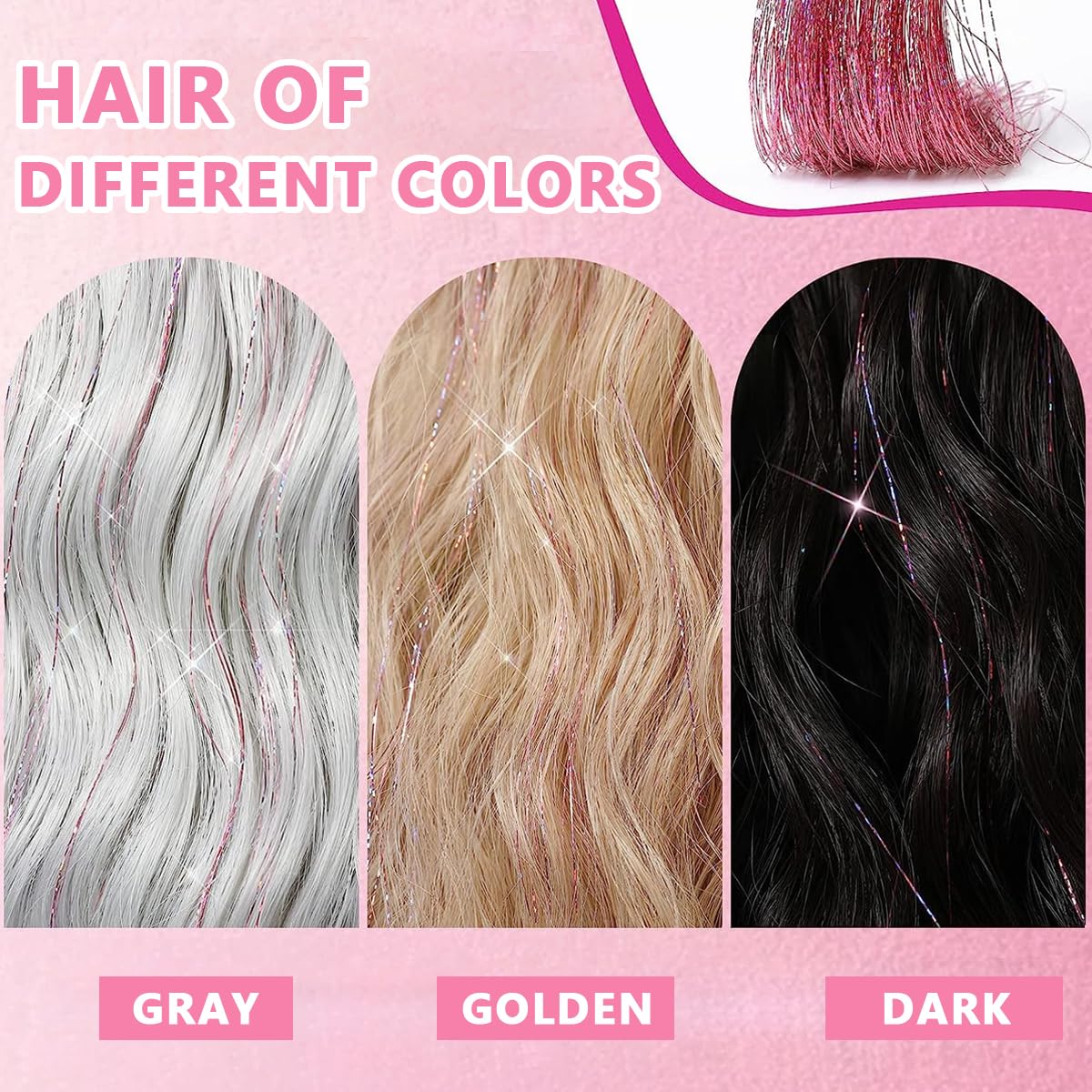 Hair Tinsel Clip-in Glitter Hair Extensions for Women