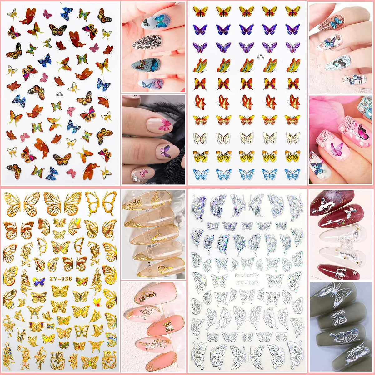 3D Nail Art Stamping Kit with Pen & Brush, Stickers, Rhinestones