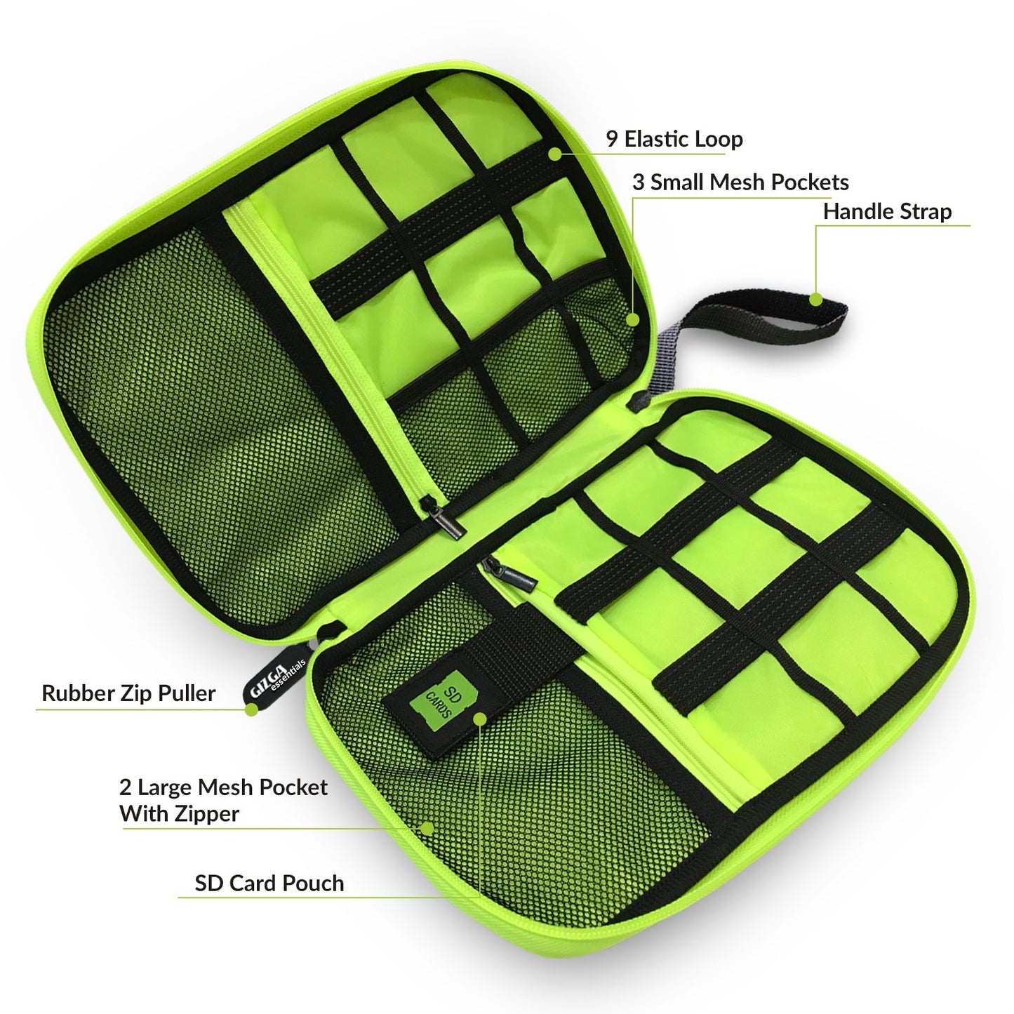 Gizga Essentials Gadget Organizer Case, Portable Zippered Pouch for All Small Gadgets, HDD, Power Bank, USB Cables, Power Adapters, etc (Gray)