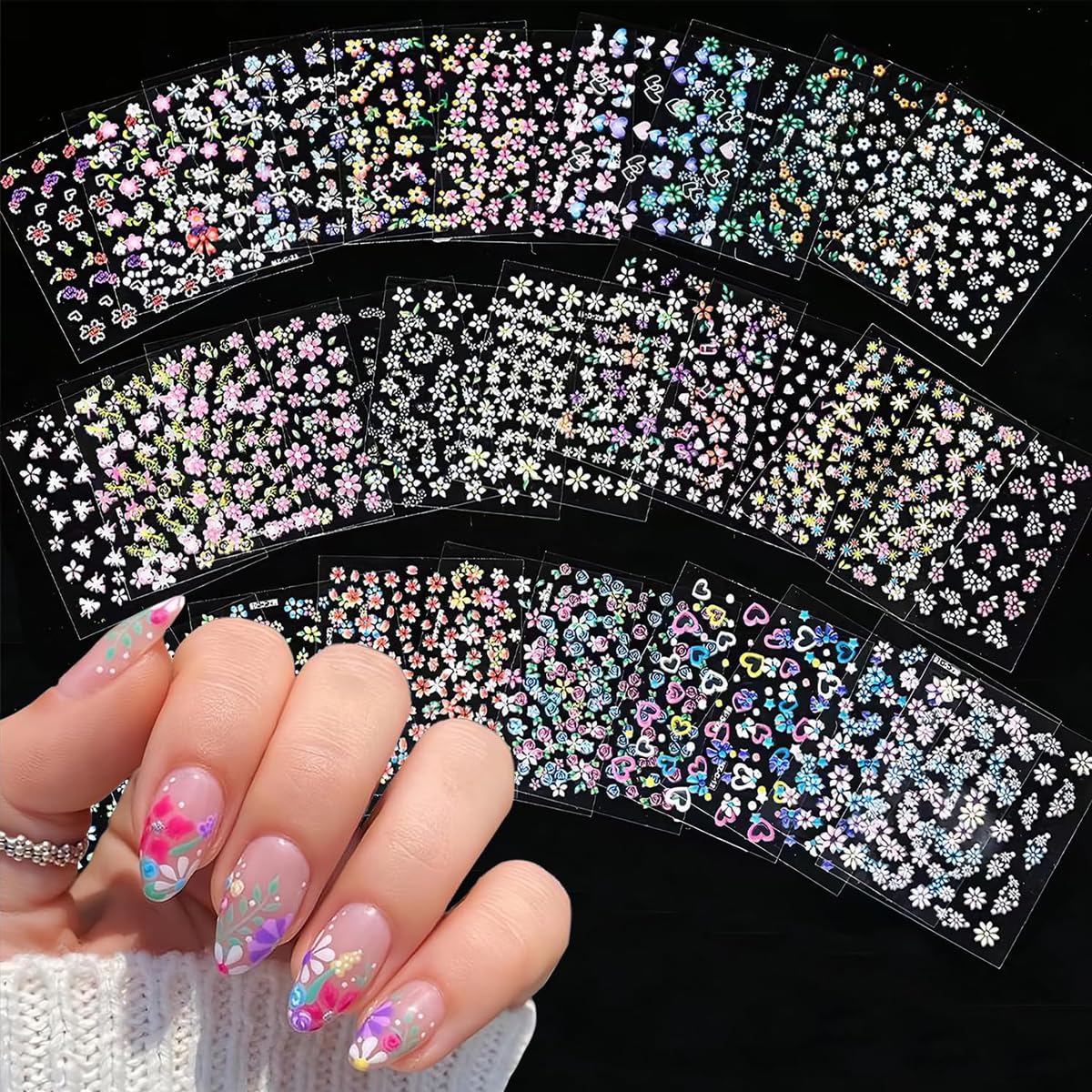 30 Sheet Mini Colorful Daisy Nail Art