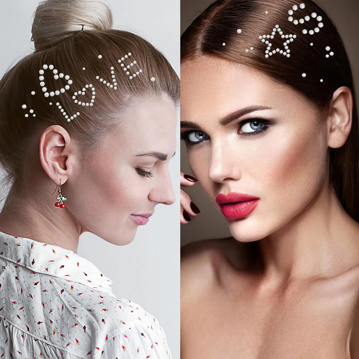 Shimmering Heart Numbers Stickers for Face