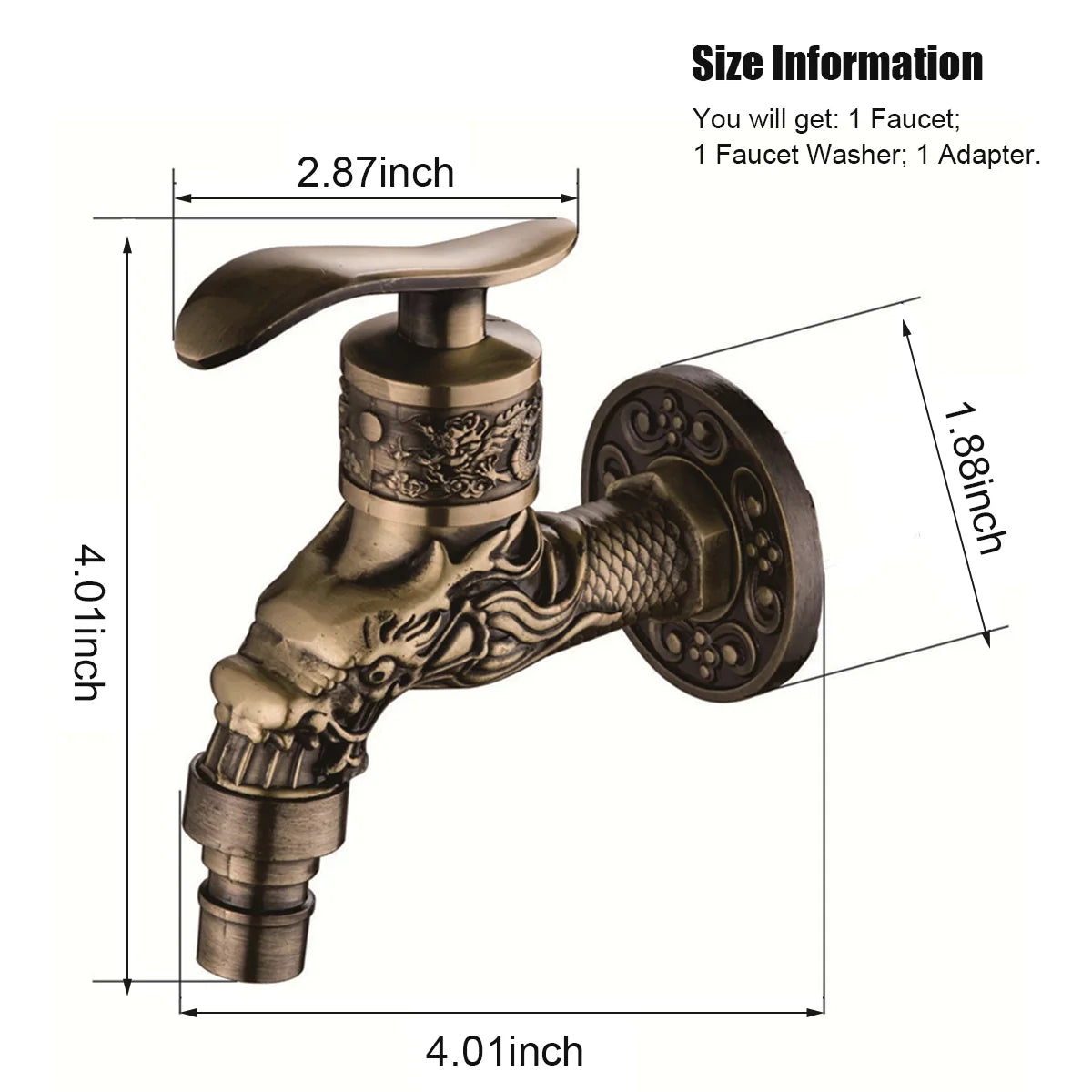 Retro Wash Basin Faucet Bathroom Wall Mount Faucet