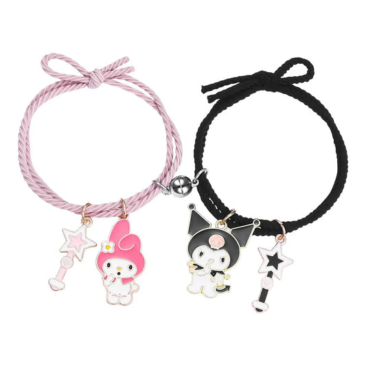 2Pcs Kuromi Magnetic Friendship Bracelets for Girls
