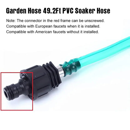 Garden Hose 49.2Ft PVC Soaker Hose Universal Garden Soaker