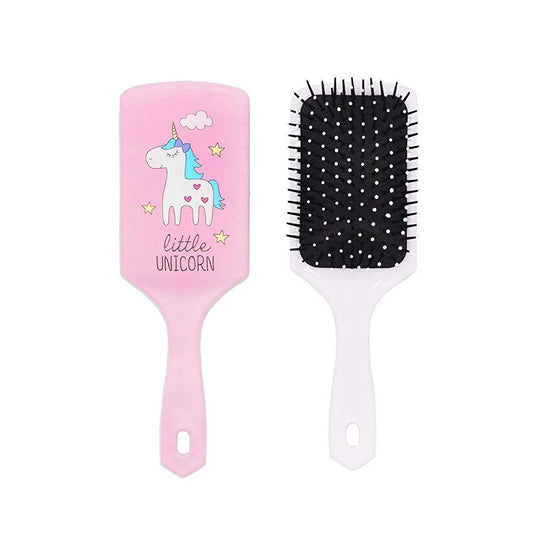Pink Unicorn Hair Brush with Ball-tipped Nylon Bristle & Air Cushion