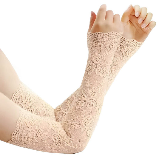 Floral Lace Cooling Arm Sleeves UV Protection for Women