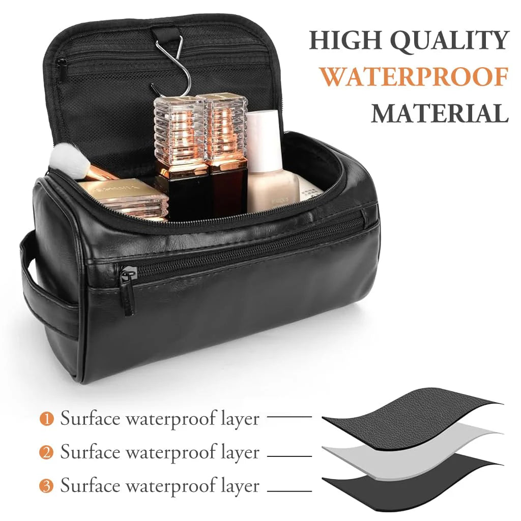 Stylish Large Capacity Waterproof PU Makeup Bag with Handle
