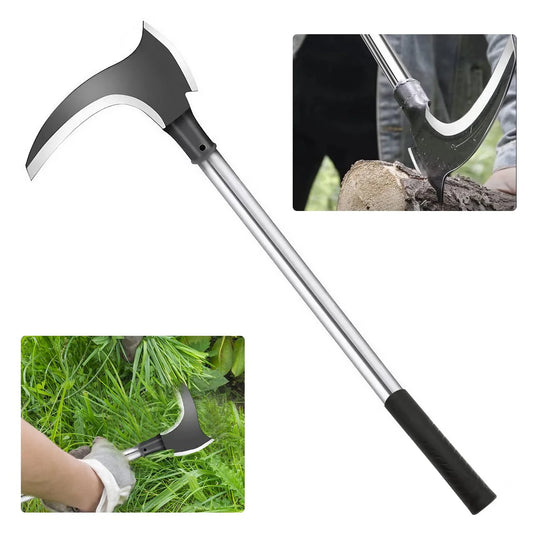2-in-1 Grass Axe Sickle 21.65 Inch High Manganese Steel