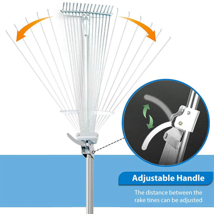 Retractable Garden Leaf Rake - Foldable Gardening Rake for Leaves