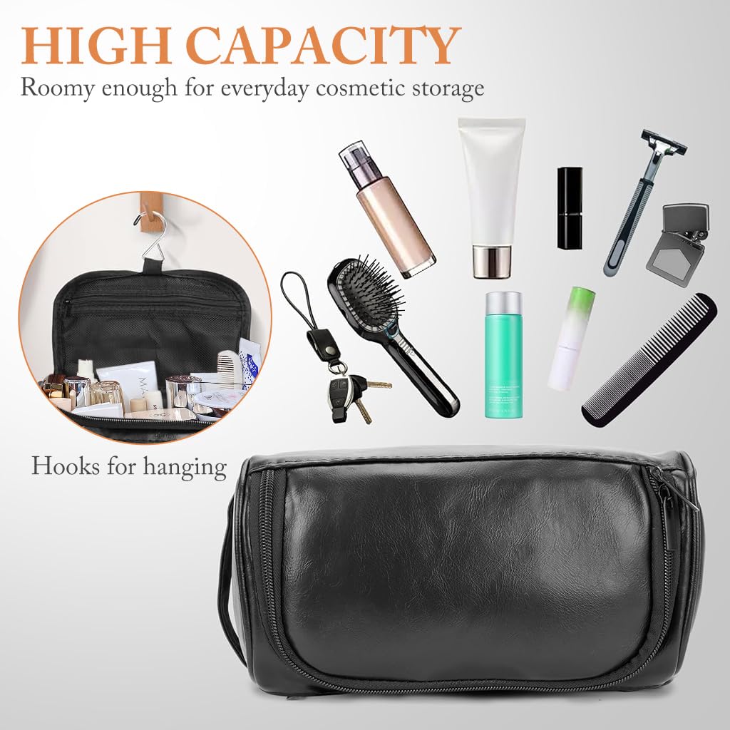 Stylish Large Capacity Waterproof PU Makeup Bag with Handle