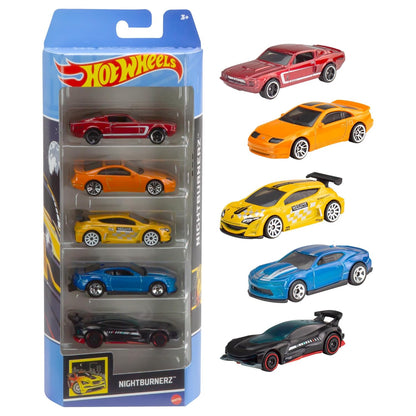 Hot Wheels 5 Car Gift Pack, Metal Cars (Styles May Vary) Multicolor, 3 years and above
