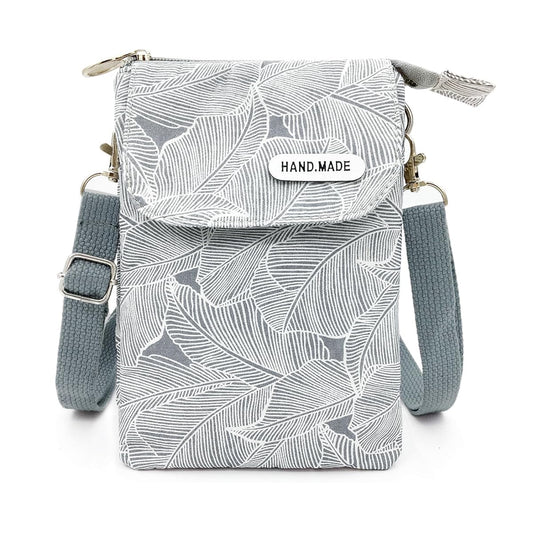 Minimalist Print Canvas Phone Crossbody Sling Bag
