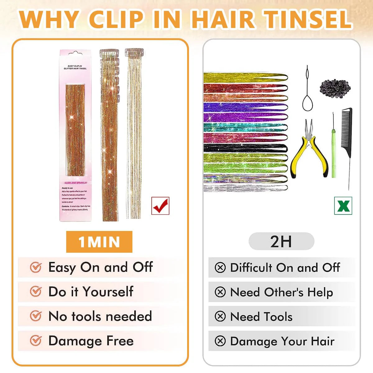 Heat Resistant Fairy Hair Glitter Kit for Women