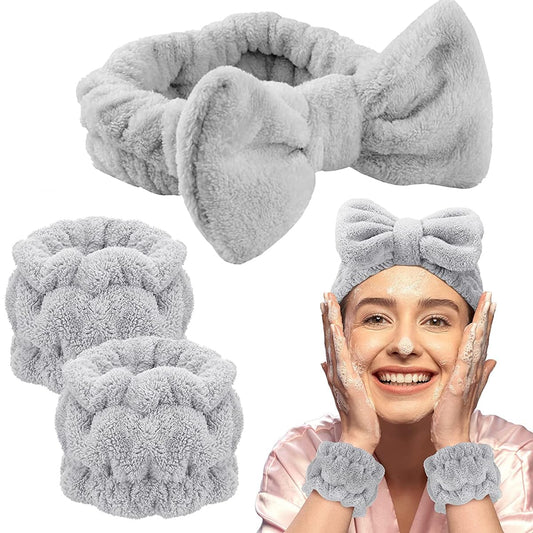 Spa Headband & Wristband Set Face Wash Towel