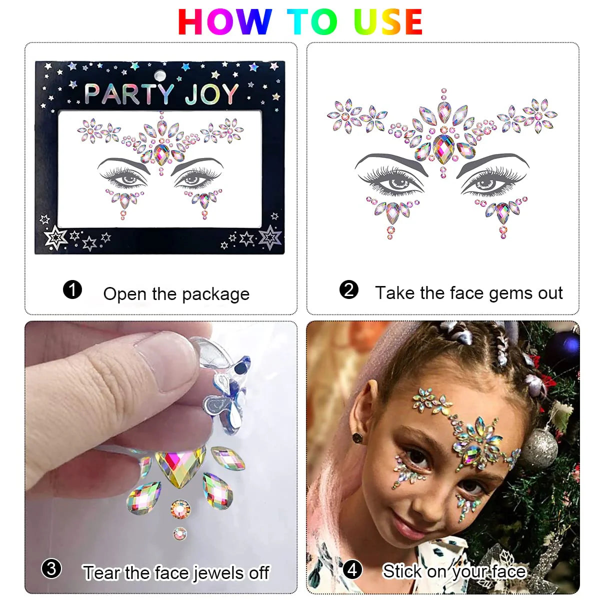 Face Gems Rhinestone Face Decoration Jewelry Sticker For Women
