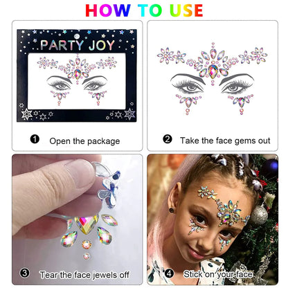 Face Gems Rhinestone Face Decoration Jewelry Sticker For Women