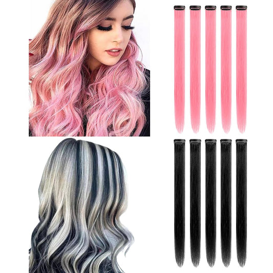 Synthetic Fiber Tinsel Hair Extensions for Women
