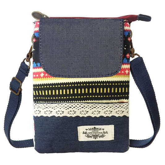 Casual Canvas Phone Sling Bag Boho Print Crossbody