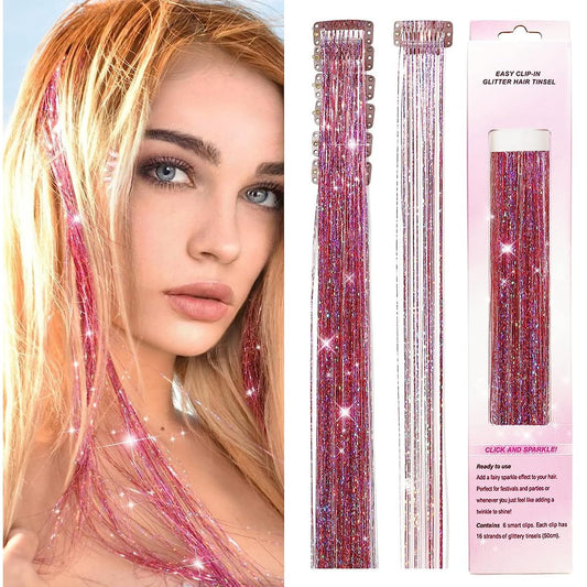 Hair Tinsel Clip-in Glitter Hair Extensions for Women