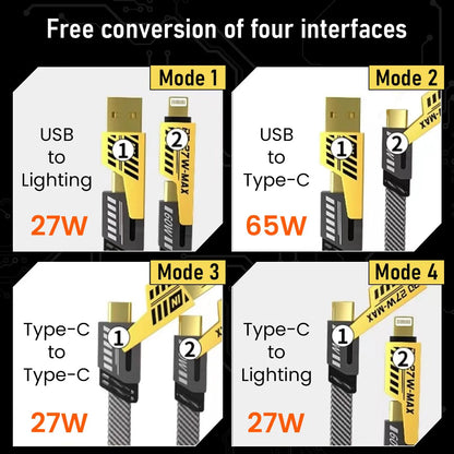 USB C Charging Cable USB C Data Cable 4 in 1 USB C to Light-ing USB C to USB A Cable USB A