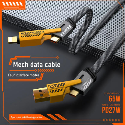 USB C Charging Cable USB C Data Cable 4 in 1 USB C to Light-ing USB C to USB A Cable USB A
